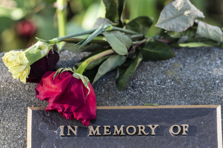 Wilting Flowers on a Memorial